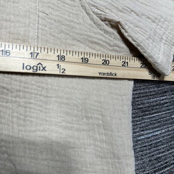 Molokai Surf Co. Shirt Men's L Beige Short Sleeve Button Up - Picture 10 of 14